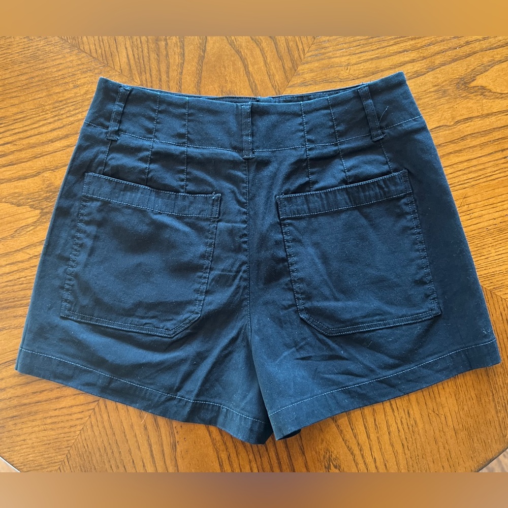 Anthropologie Maeve black High-Waist Cotton Shorts - Picture 3 of 9